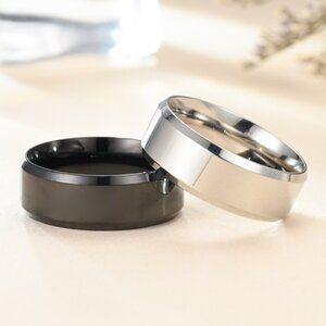 Stainless steel men's solid rings